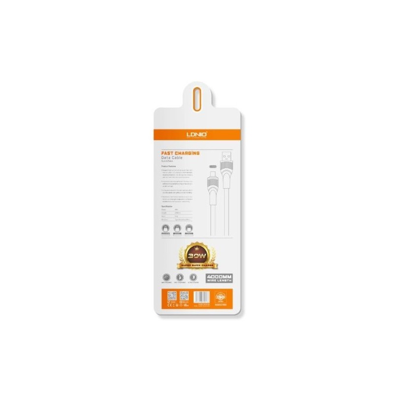 LS604 IOS - Cable USB - IOS 4m Gris (Fast Charging 30W & Data Cable)