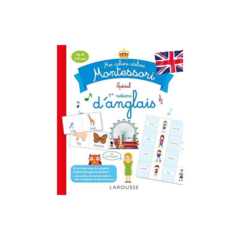 Cahier atelier Montessori: Spécial 1eres notions d'Anglais