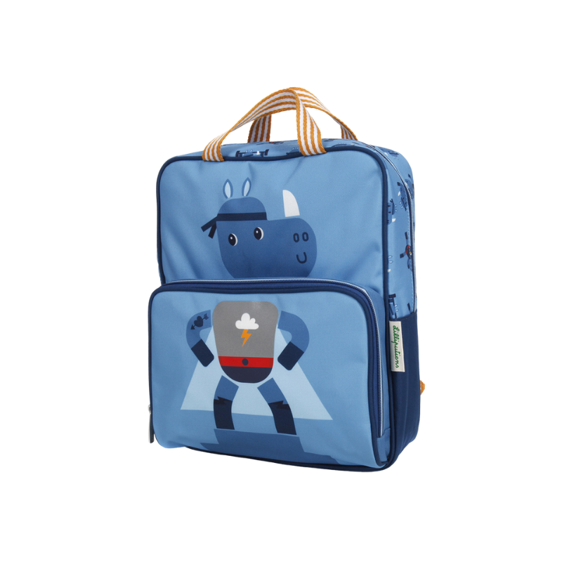 CARTABLE | SAC À DOS ENFANT BLEU AVEC MOTIF RHINOCÉROS CARTABLE | SAC À DOS ENFANT BLEU AVEC MOTIF RHINOCÉROS
