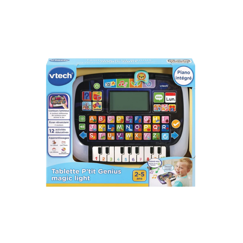 TABLETTE PTIT GÉNIE MAGIC LIGHT | TABLETTE ÉDUCATIVE | APPRENTISSAGE ET JEUX INTERACTIFS | JOUETS POUR ENFANTS