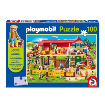 PUZZLE PLAYMOBIL AVENTURE À LA FERME  100 PIÈCES PAR SCHMIDT  | JEU ÉDUCATIF POUR ENFANTS