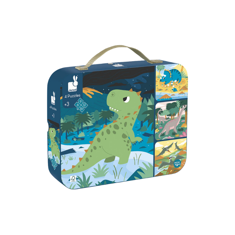 JANOD  4 PUZZLE DINOSAURE | JEU LUDIQUE ET PÉDAGOGIQUE POUR ENFANTS