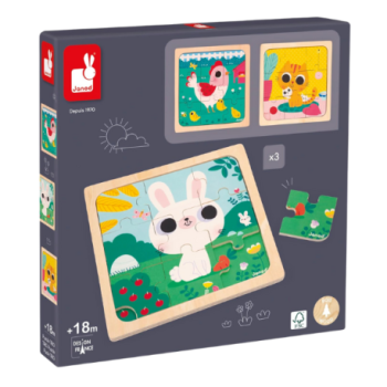JANOD  PUZZLE TRIO | ACTIVITÉ DÉVEIL ET DAPPRENTISSAGE POUR ENFANTS