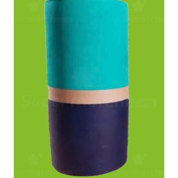 Vase en terre cuite forme cilindre turquoise et marine Josie| vita malagasy