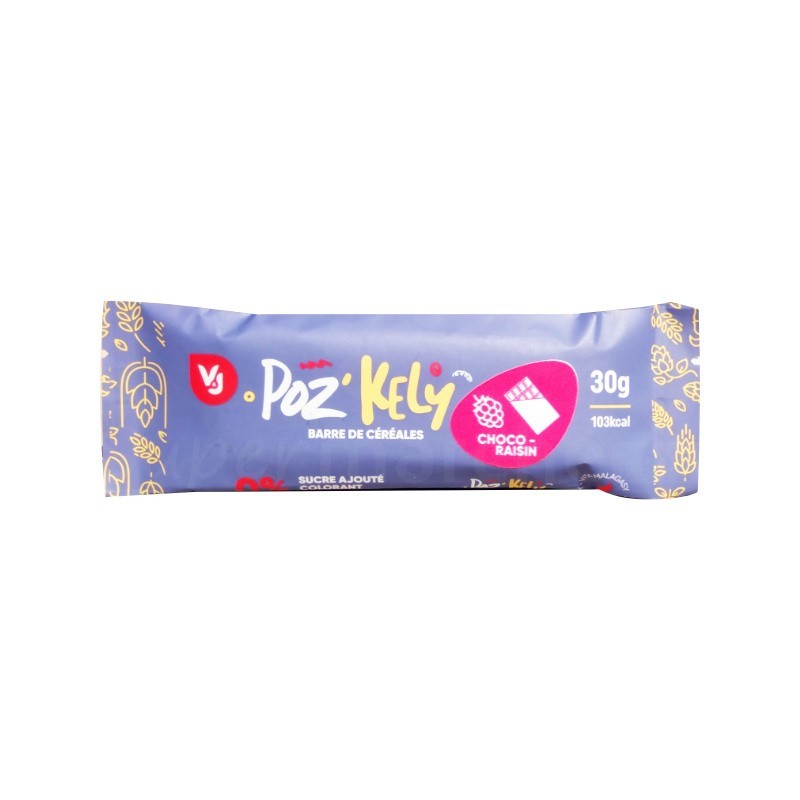 Barre de Céréales Choco-Raisin Poz'kely 30g