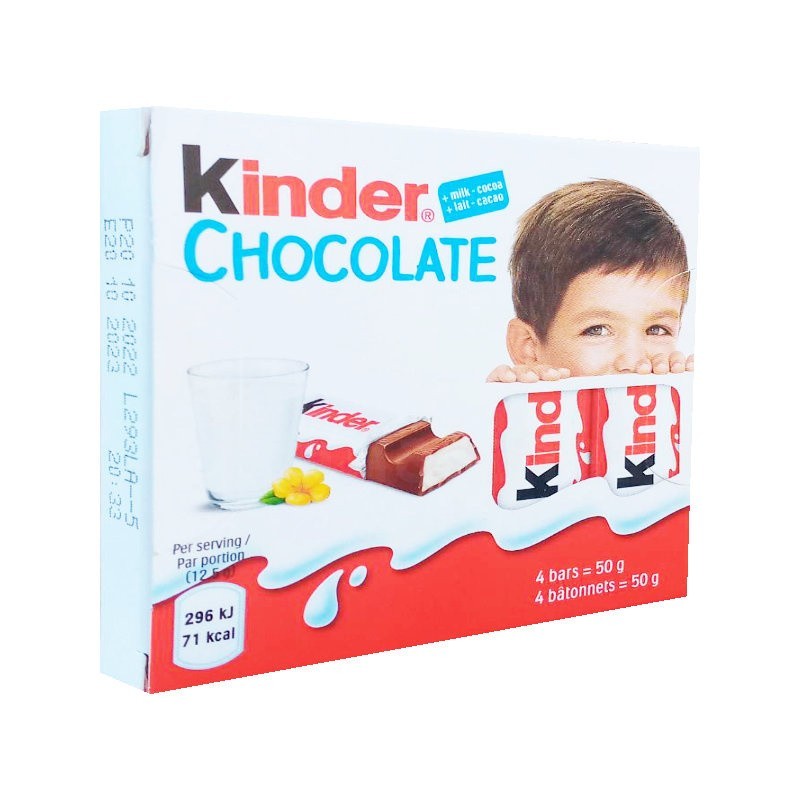Kinder Chocolat 50g |  4 bâtonnets