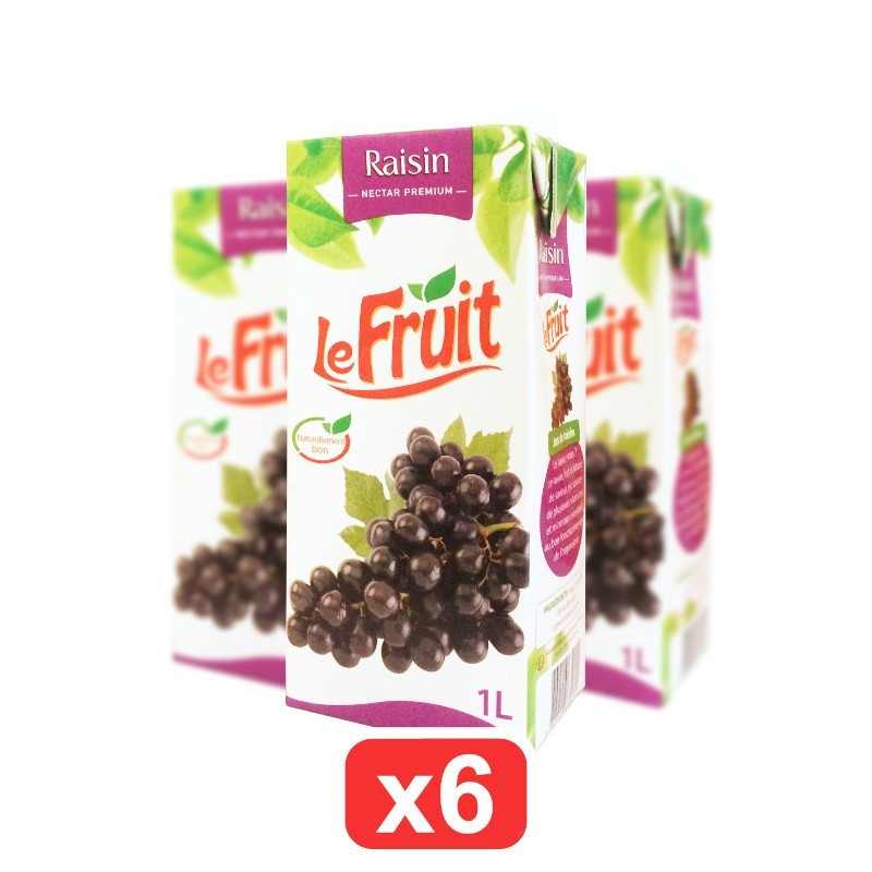 Pack de 6 Jus de Raisin en brique LeFRUIT 1L | Fabriqué à Madagascar