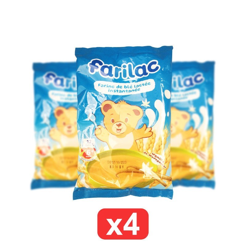 Pack de 4 Farilac Vanille Socolait 200g | A base de Farine de blé lactée | Dès 6 mois