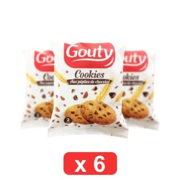 Pack de 6 Biscuit Gouty Cookies Aux Pepites de chocolat Jb 22g