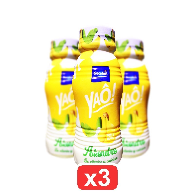 Pack de 3 Yaô banane Socolait 250ml | Yaourt à boire Pack de 3 Yaô banane Socolait 250ml | Yaourt à boire