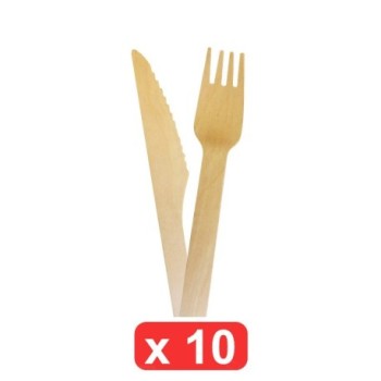 Pack de 10 fourchettes et 10 couteaux | Couvert pour pique-nique