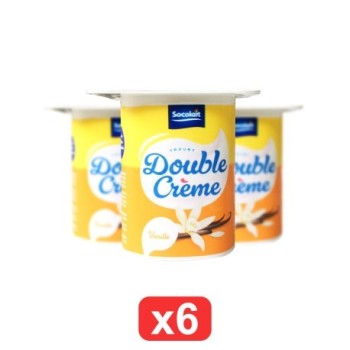 Pack de 6 Yaourt double crème vanille Socolait 100g x 6