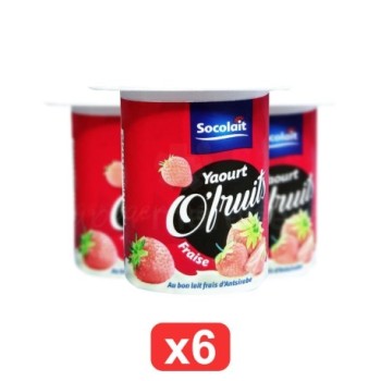 Pack de 6 Yaourt Ofruit fraise Socolait 100g x 6