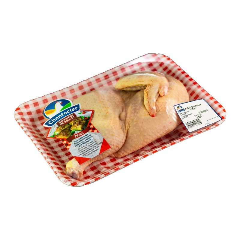 Demi-poulet en barquette Chantecler entre 600g et 700g | Surgelé | Livraison J+2