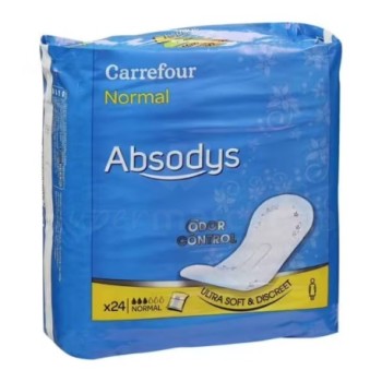 Serviettes hygiéniques normal Absodys Carrefour x 24