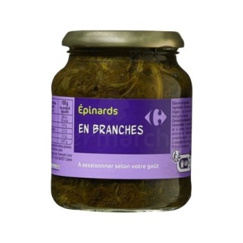 Epinards en branches Carrefour 37cl