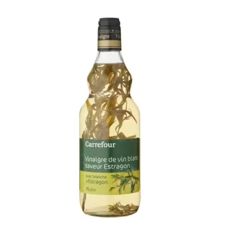 Vinaigre de vin blanc Carrefour 75 cl | aromatisé à l'estragon