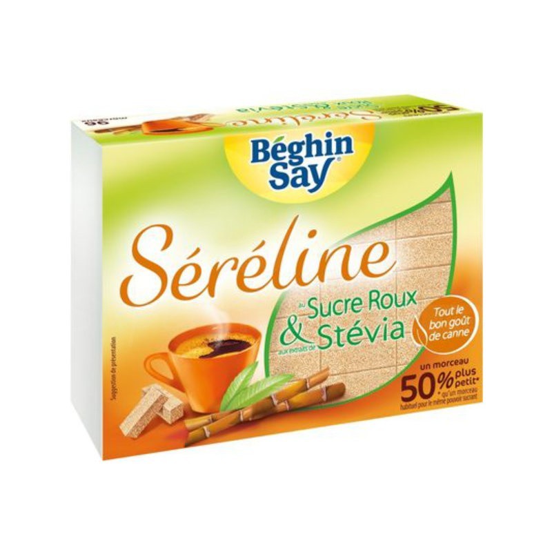 Sucre en morceaux roux BEGHIN SAY Séréline 250g | Sucre de canne & stevia