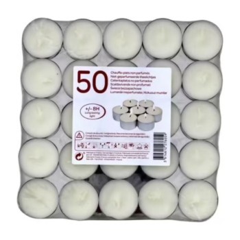 Bougies chauffes plats blanc Carrefour x 50