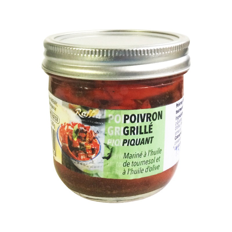 Poivron grillé en bocal Raffia 280g | Mariné à l'huile de tournesol et à l'huile d'olive