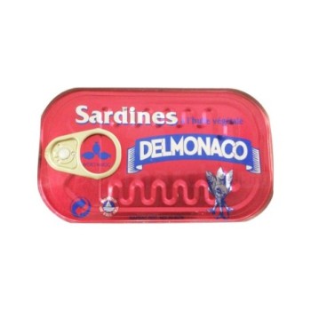 Sardines à l'huile végétale Delmonaco 125g
