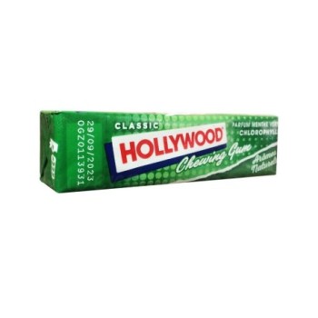 Chewing Gum Menthe Verte Chlorophylle Hollywood 31g | Classic sucré 11 Tablettes