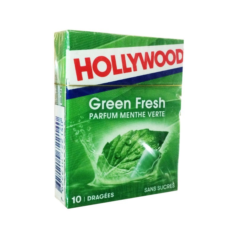 Chewing Gum Dragées sans sucre Green Fresh Hollywood