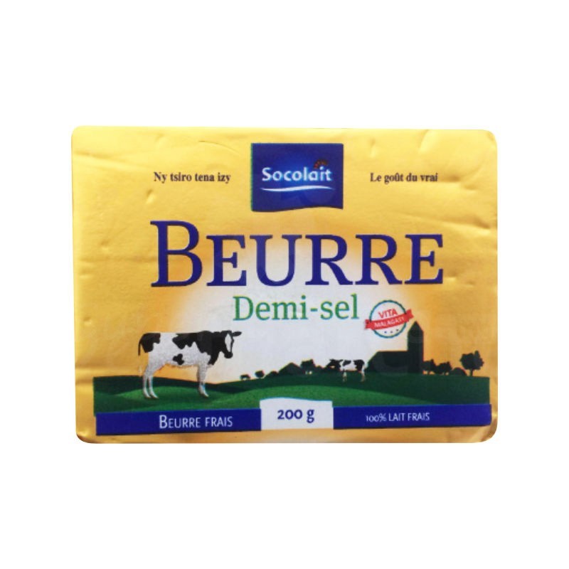 Beurre demi-sel Socolait 200g | Fabriqué avec 100% de lait frais