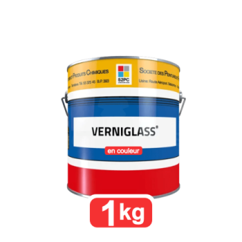 Verniglass en solvant couleur s2pc 1kg | 6couleurs disponibles | Vernis brillant aux résines alkydes en phase solvant - Noyer