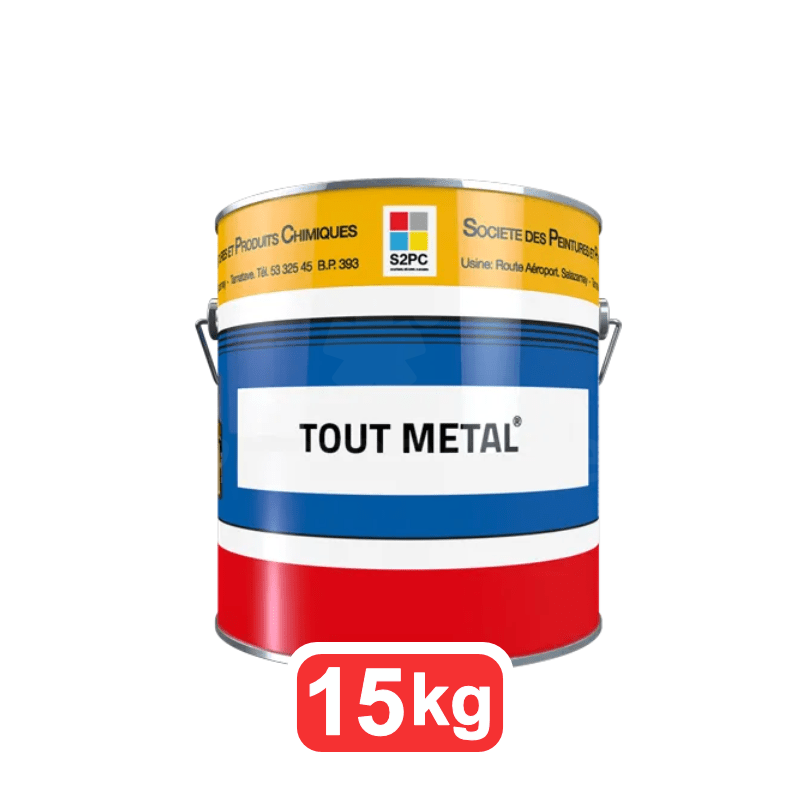 Peinture tout métal s2pc 15kg | 4couleurs disponibles | antirouille et finition mate - Noir