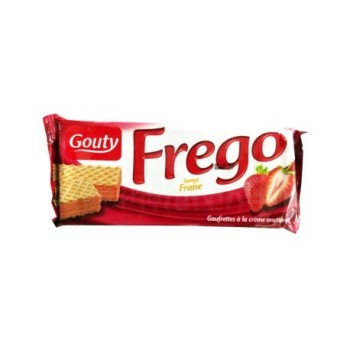 Gaufrette Frego Fraise Gouty 46g | 8 gaufrettes à la crème onctueuse