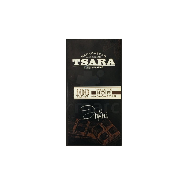Chocolat Noir Infini Tsara 75g |  Tablette Noir à 100% | Chocolat Premium de Madagascar
