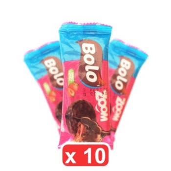 Pack de 10 Bolo Duo Zoom Fraise  JB | Biscuit enrobé de Chocolat