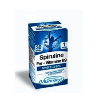 Spiruline Fer - Vitamine B9 Vitarmonyl Boites de 30 Gélules | Revitalisant