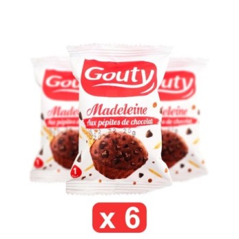 Pack de 6 Madeleines au Chocolat Gouty | madeleine moelleuse