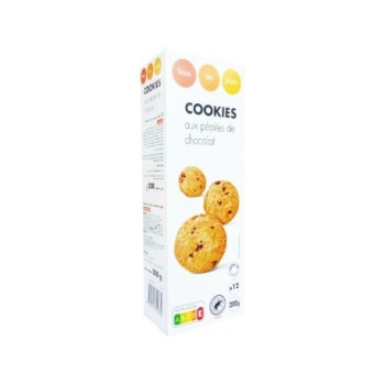 Cookies aux pépites de chocolat et nougatine Tous les jours 200g | 12 délicieux cookies