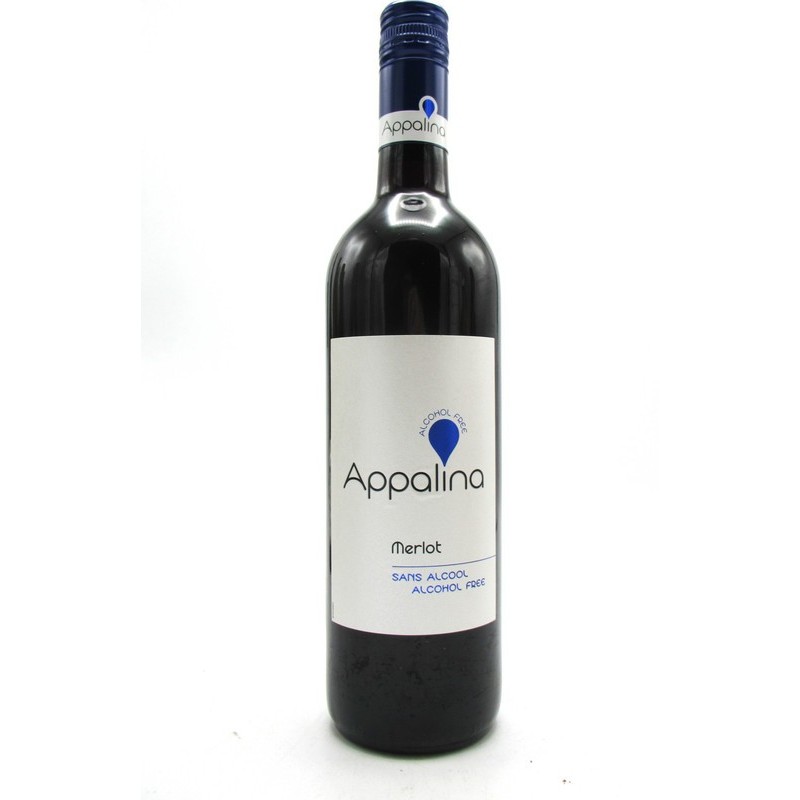 Vin rouge Appalina merlot(sans alcool) 75cl