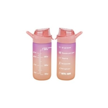 Bouteille en verre double couleur de 500 cc rose tendre en verre