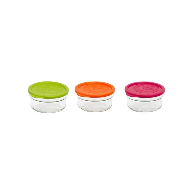 Bol de rangement de 410 cc - couleurs combinées en verre + plastique