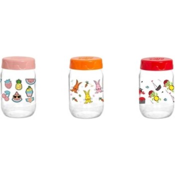 Pot pour bébé 370 cc - fruits - lapin - tortue - mix - sct en verre + plastique