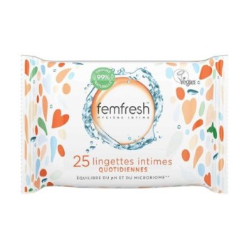 FEMFRESH LINGETTES INTIMES QUOTIDIENNES 25 PACK