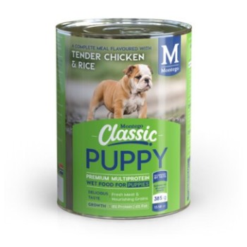 Montego puppy chicken & rice 385g