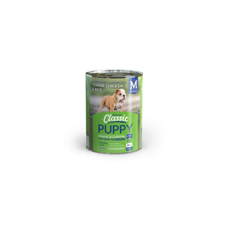 Montego puppy chicken & rice 385g