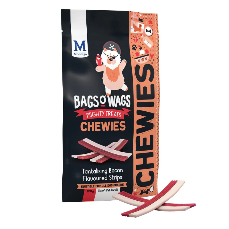 Délicieuse tranches au goût bacon bags o' wags 120g