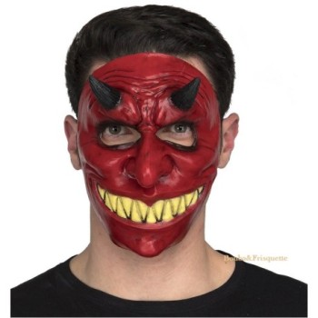 1/2 DEVIL LATEX MASK ONE SIZE