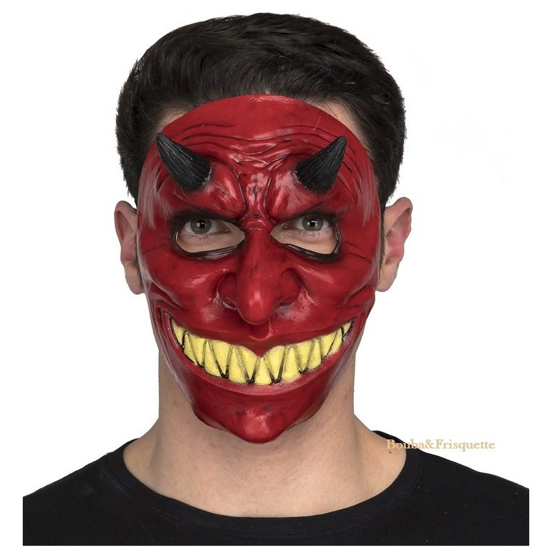 1/2 DEVIL LATEX MASK ONE SIZE