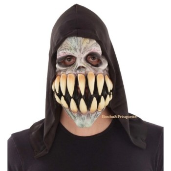 SKULL LATEX MASK WITH HOOD ONE SIZE