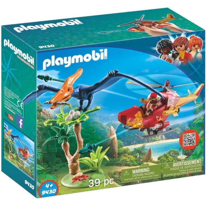 Playmobil Hélicoptère et Ptéranodon