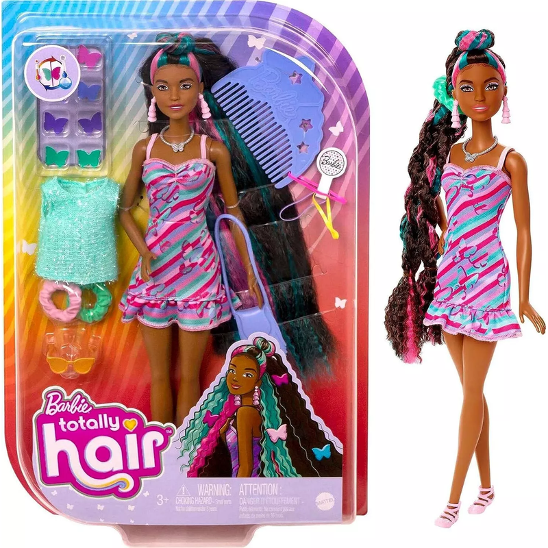 Poupée Barbie Totally Hair Butterfly 15 cheveux mode afro-américaine neuve