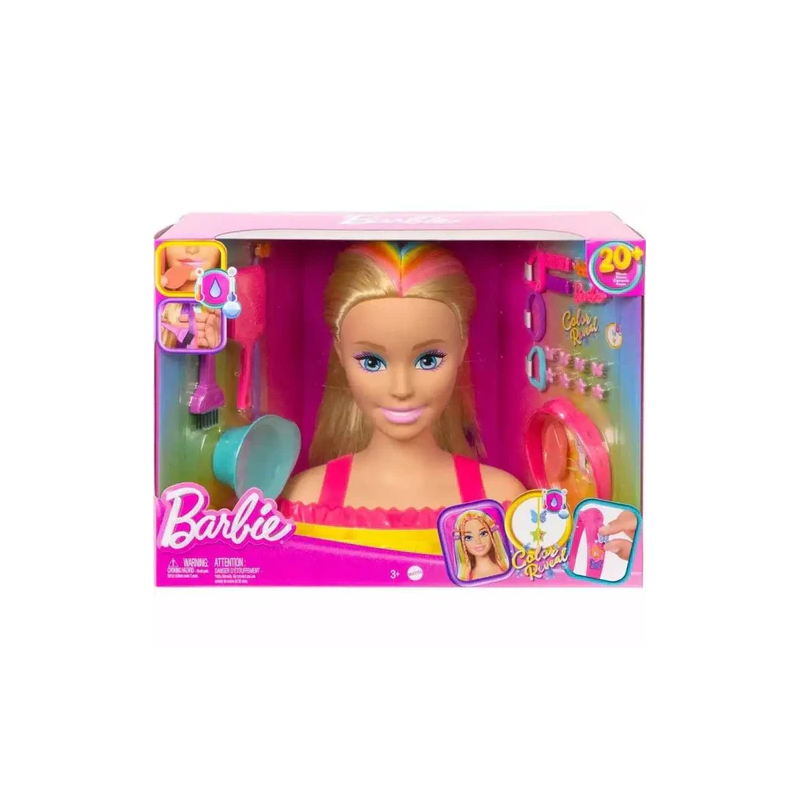 Tête à coiffer Barbie Color Reveal Totally Hair Neon Rainbow Deluxe